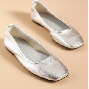 Anthropologie Silver flats
